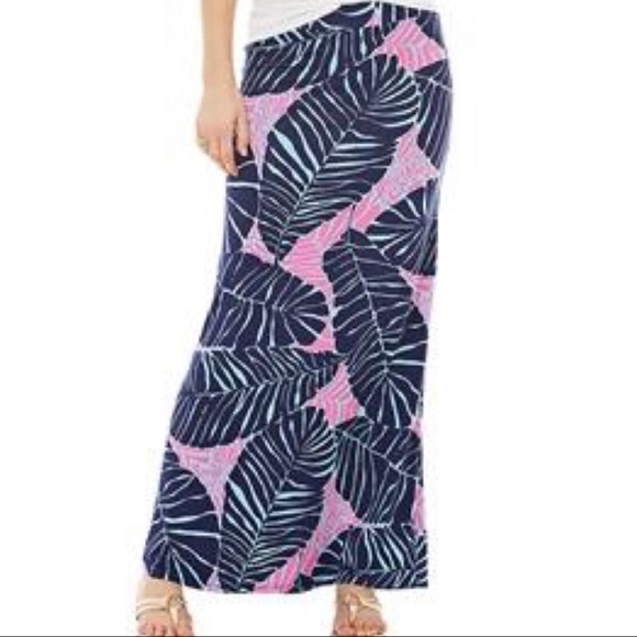 Lilly Pulitzer Maxi Skirt Palm Leaf Zebra Print - Picture 2 of 8